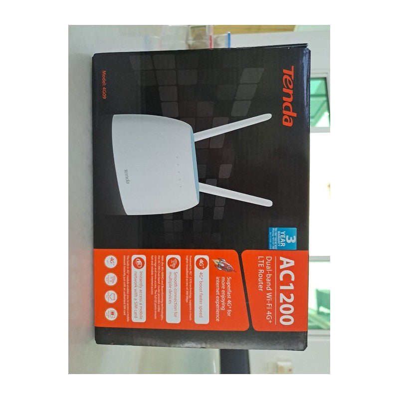 Tenda 4G09 - TENDA LTE+ DUAL BAND ROUTER, 4G AC1200 CATEGORY 6 WI-FI DESKTOP ROUTER WITH EXTERNAL RECEIVING ANT