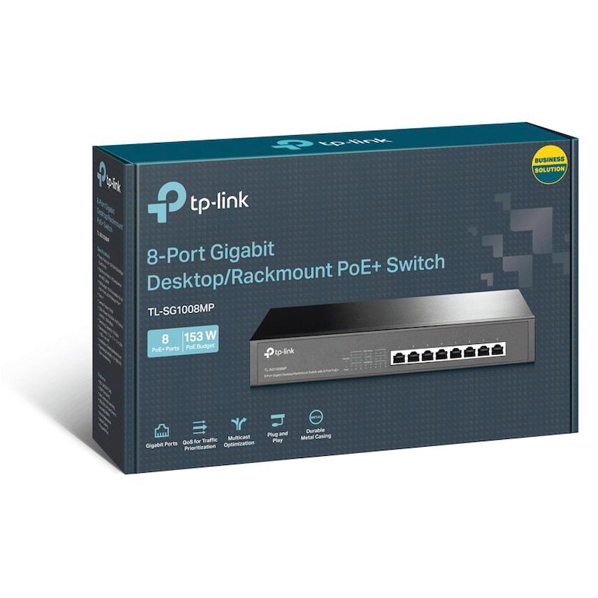 TL-SG1008MP 8-Port Gigabit Desktop/Rackmount Switch with 8-Port PoE+