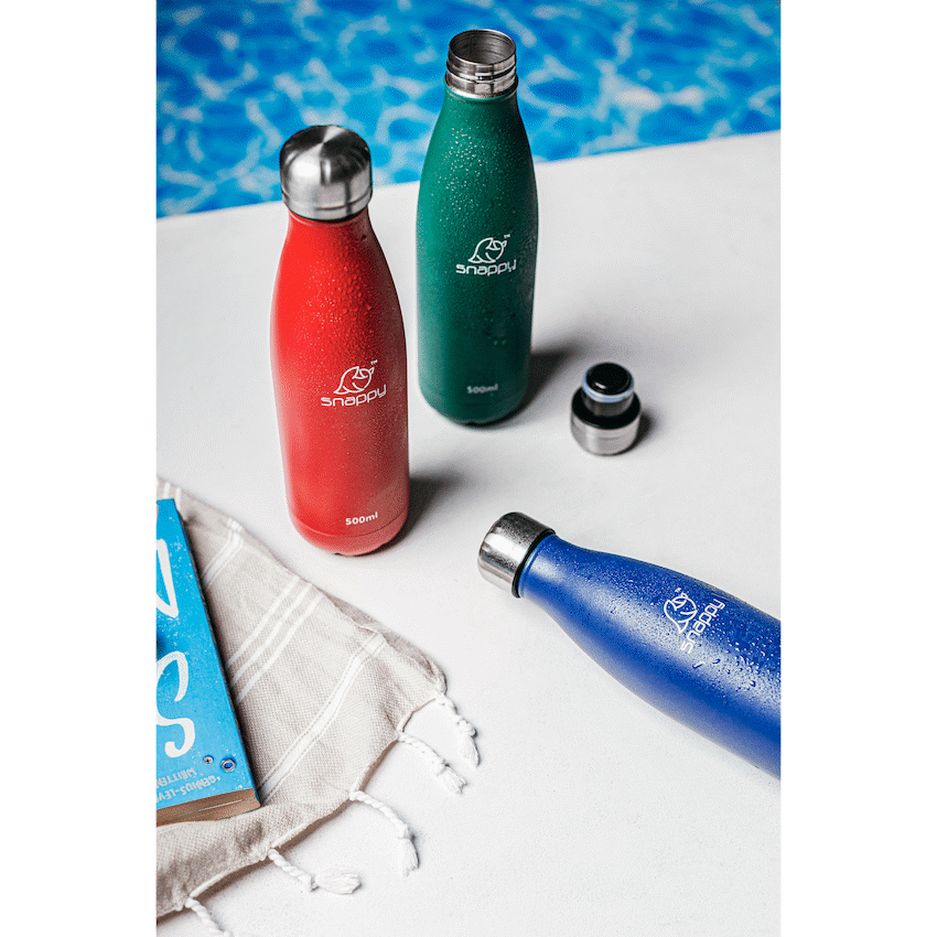 Snappy Stainless Steel Vacuum Bottle 500ml - Cherry