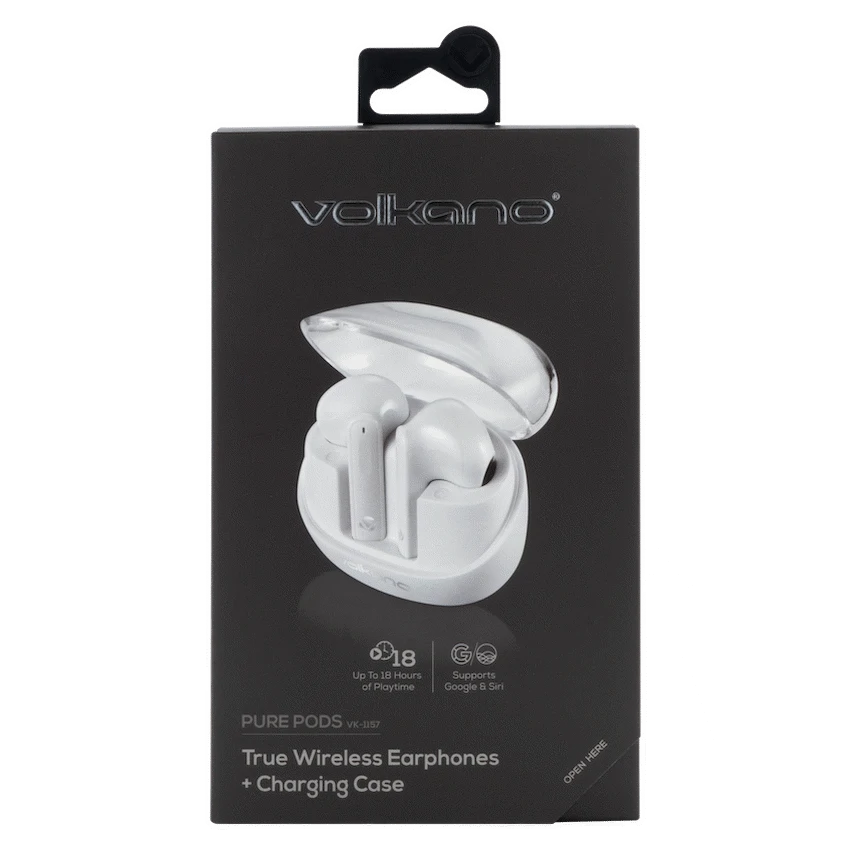 Volkano Pure Pods TWS Earphones - White
