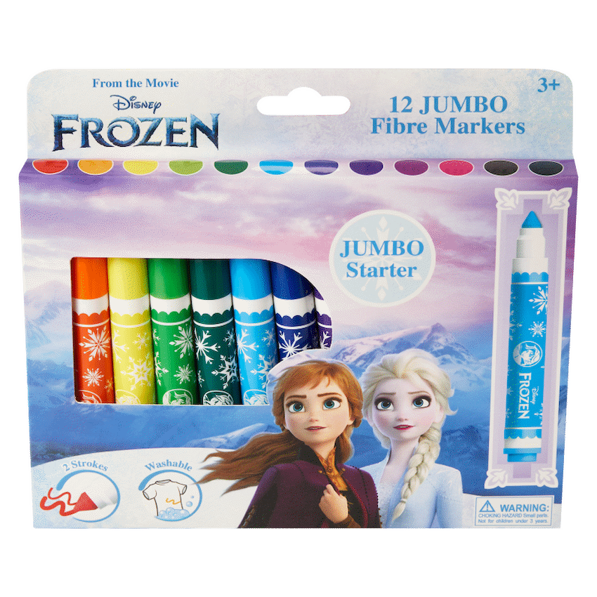 Frozen 12 Jumbo Fibre Markers Multi