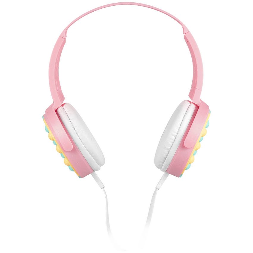 Volkano Kids Rainbow Popper Wired Headphones with 3.5mm Aux - Pink