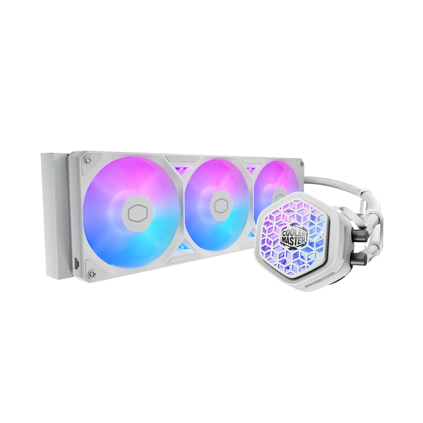 Cooler Master ML 360 Atmos II VRM Fan;; supports Intel: LGA 1851; 1700; 1200; 1150; 1151; 1155; 1156; AMD: AM5; AM4 White