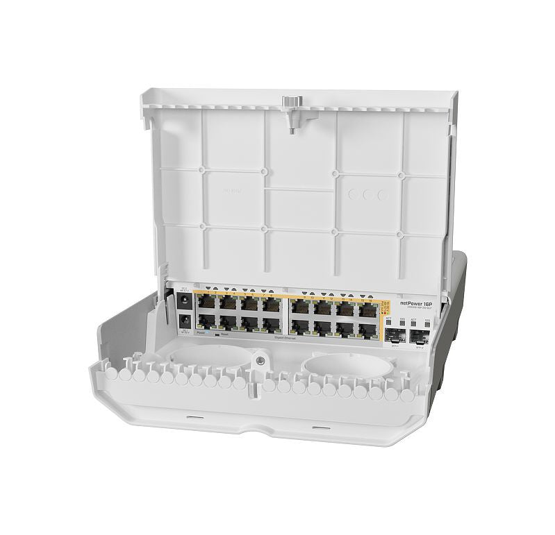 MikroTik netPower 16P 16 Gigabit PoE-out ports and 2 SFP+, PSU is not included