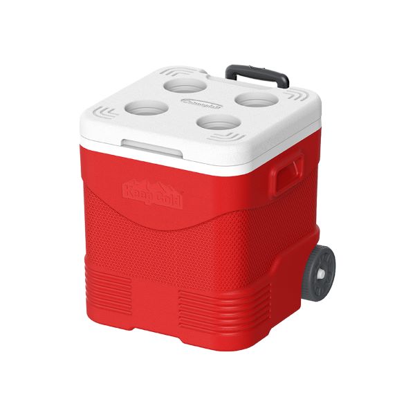 Cosmoplast Picnic Trolley Icebox 30L Red-White