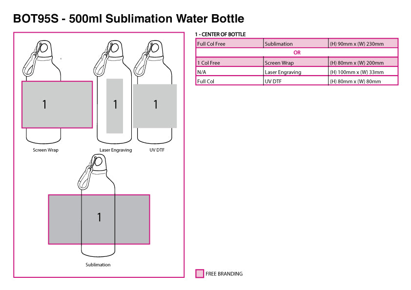 500ml Sublimation Water Bottle