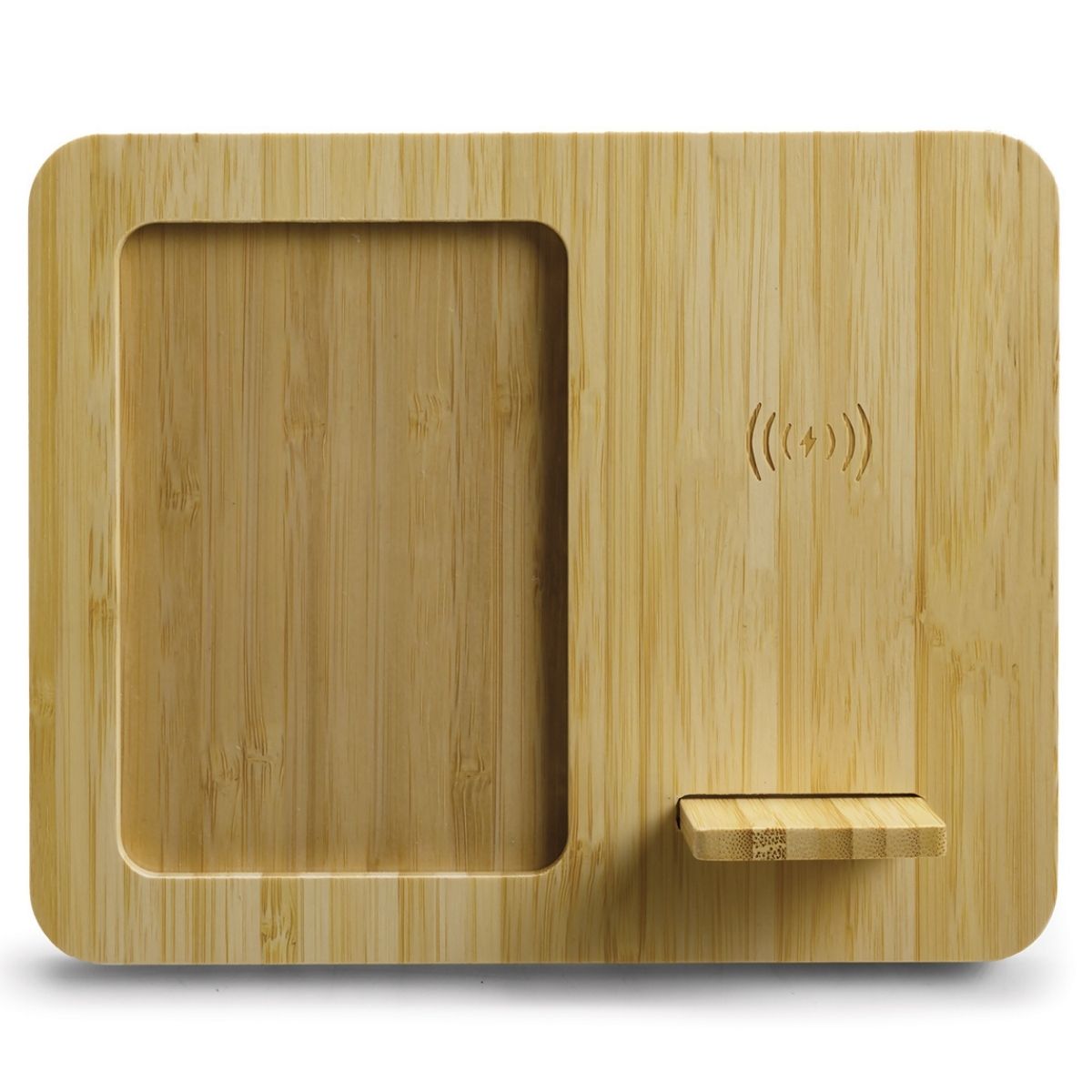 Bamboo Wireless Charger & Photo Frame - Neutral