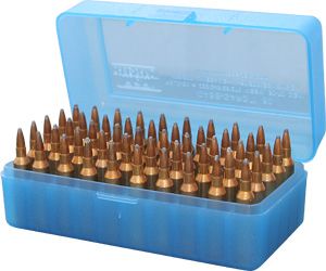 MTM AMMO BOX 50 RD RIFLE FLIP-TOP BLUE — MTM-RM-50-24