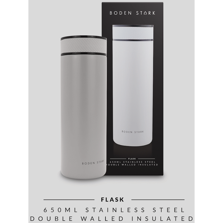 Boden Stark 650ml Double-Walled Flask - Grey