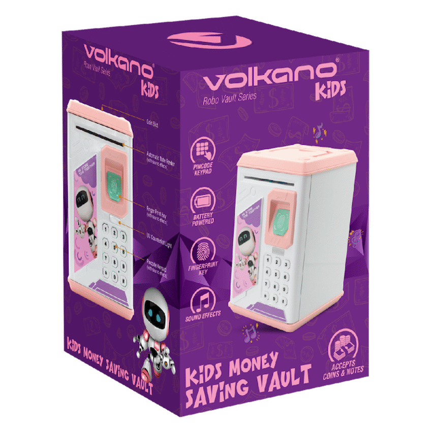 Volkano Kids Robo Vault Series Kids Money Saving Vault - Pink