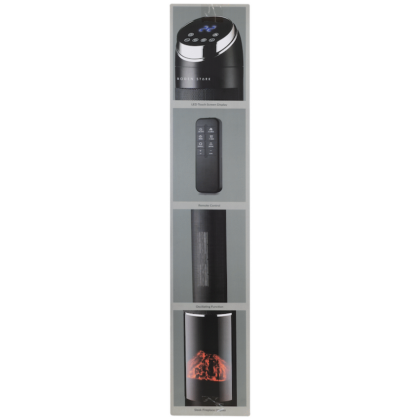 Boden Stark Digital Fireplace Tower Heater