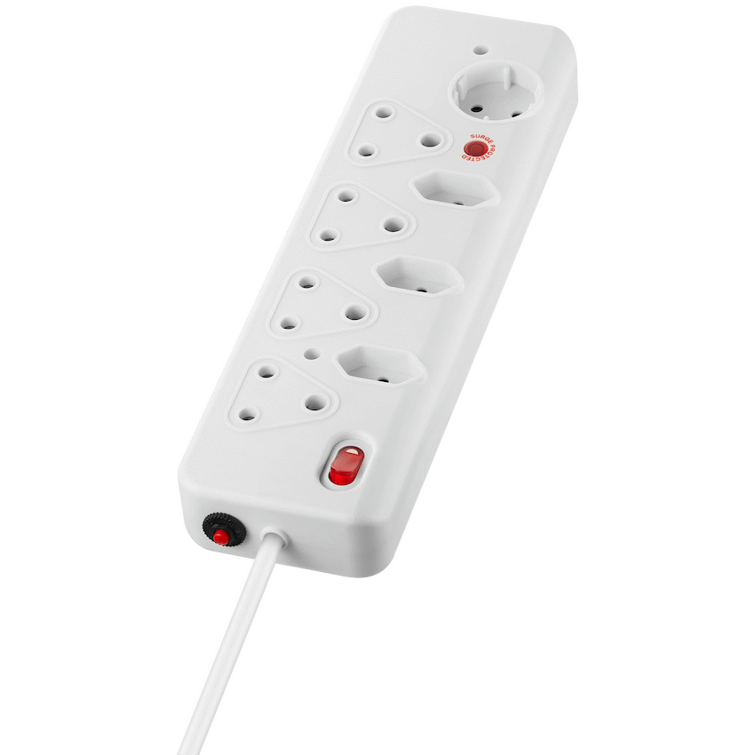 Nexon 8 Way Medium Surge Multiplug 0.5M - White