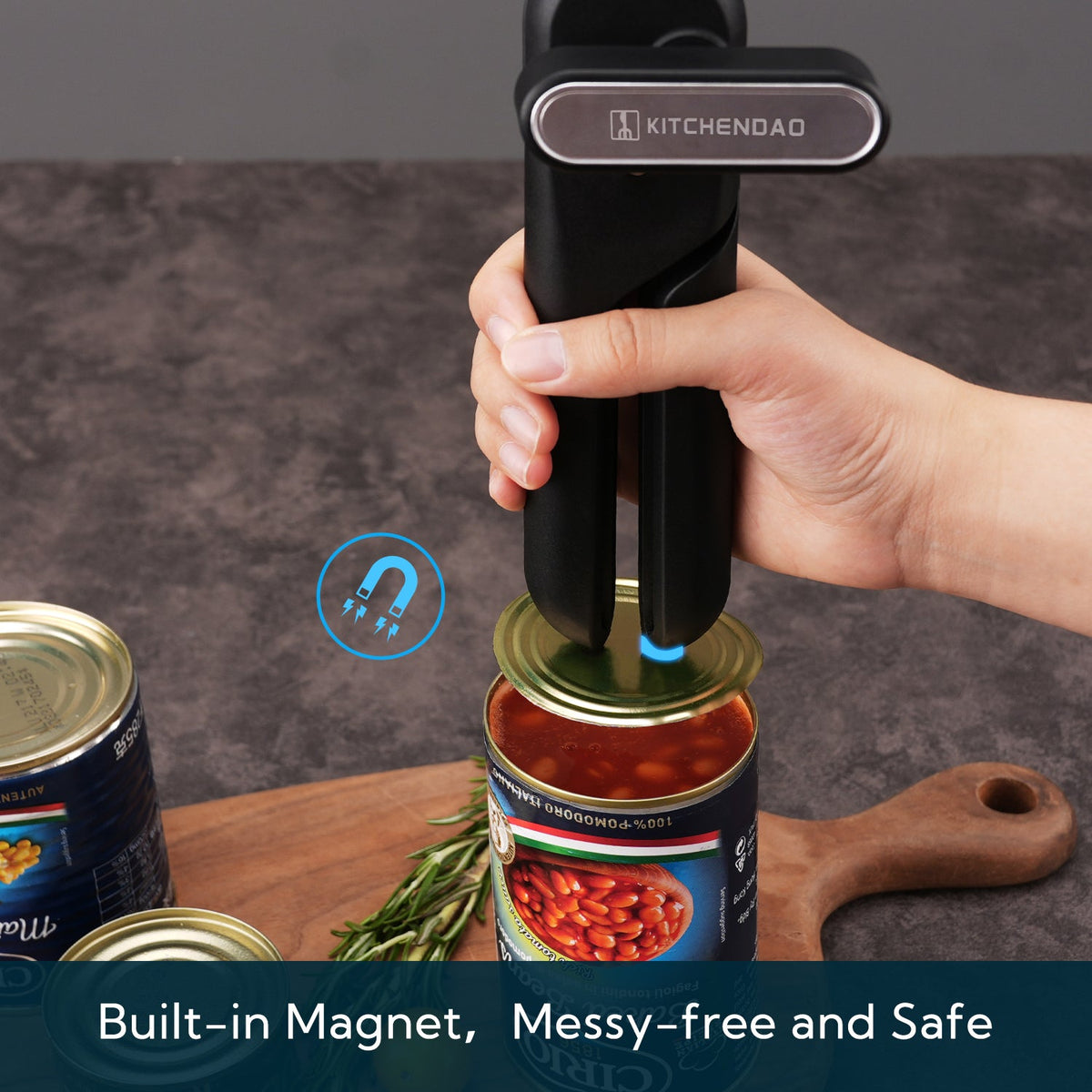 KitchenDao Magnetic Can Opener - Black