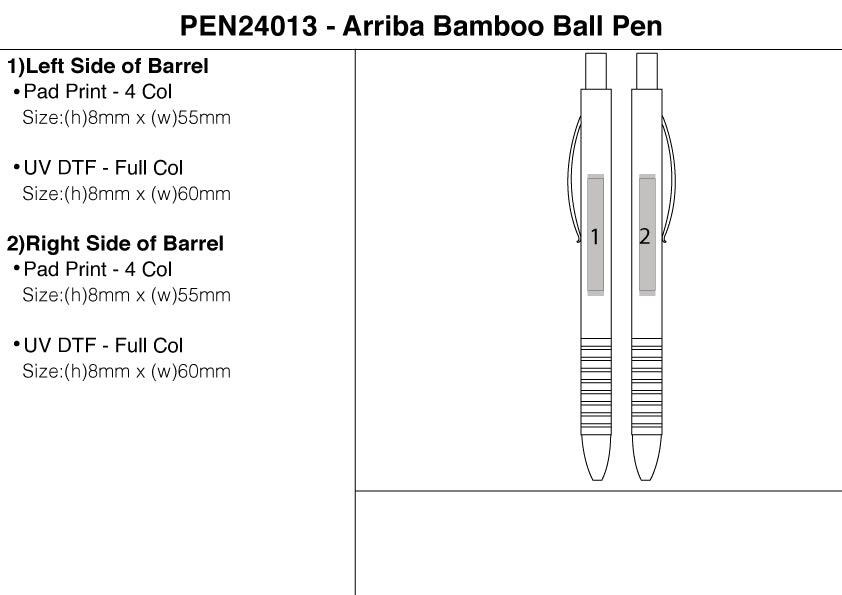 Arriba Bamboo Ball Pen