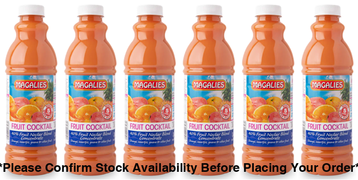 6 x MAGALIES 1 liter Fruit Cocktail 40% Concentrate (Sold 6x 1L Per Case) Magalies Nectar Juice