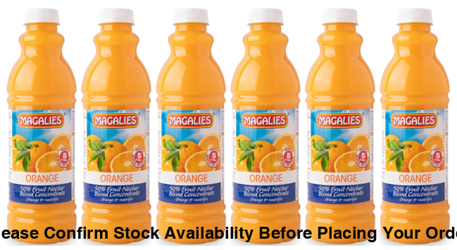6 x MAGALIES 1 liter Orange 50% Concentrate (Sold 6x 1L Per Case) - Magalies Nectar Juice