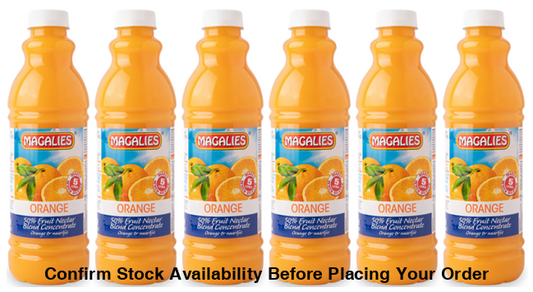 6 x MAGALIES 1 liter Orange 50% Concentrate (Sold 6x 1L Per Case) - Magalies Nectar Juice