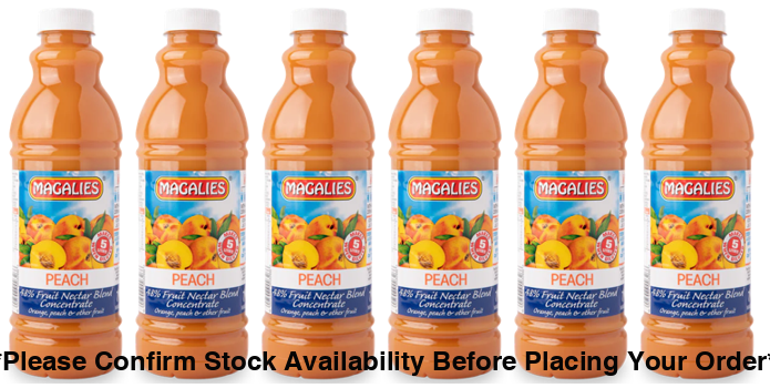 6 x MAGALIES 1 liter Peach 48% Concentrate (Sold 6x 1L Per Case) - Magalies Nectar Juice