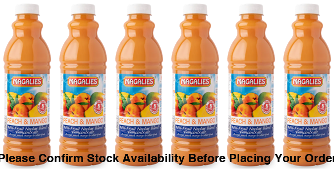 6 x MAGALIES 1 liter Peach & Mango 40% Concentrate (Sold 6x 1L Per Case) - Magalies Nectar Juice