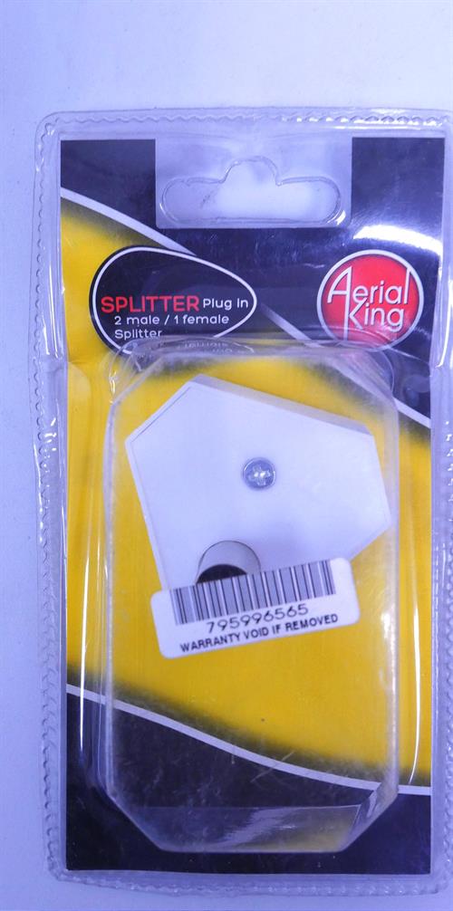Aerial King Splitter Plug In 2Way Fmm Blister