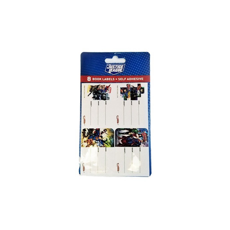 Justice League Book Labels Pack Of 8