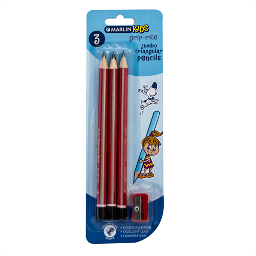 Marlin Scribbler Hb Pencil Black And Silver Striped Box 12