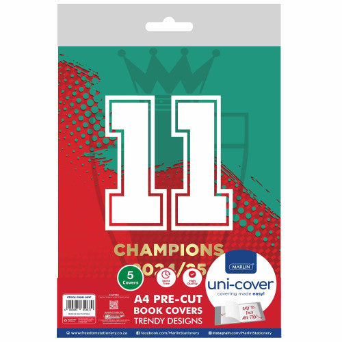Marlin A4 Precut Book Covers Champions Nr11 5Pack