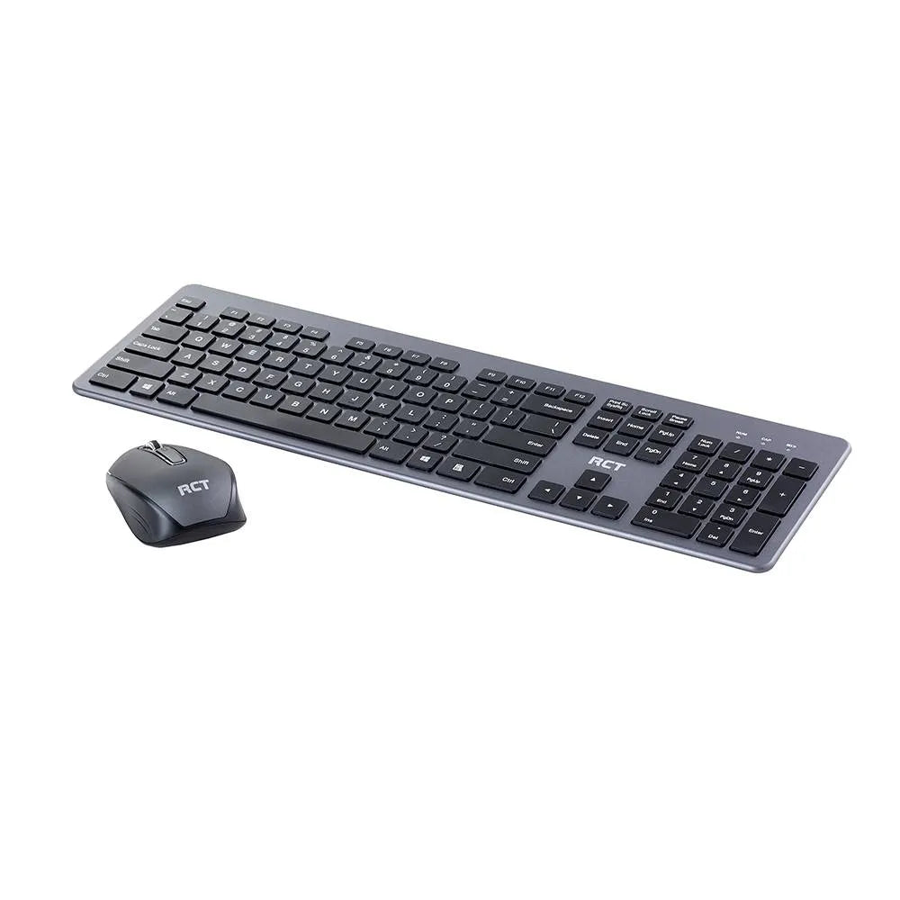 RCT Wireless Keyboard and Mouse Combo | 104-key Slimline Scissor Switch Keyboard | Wireless Optical Mouse; 1200DPI