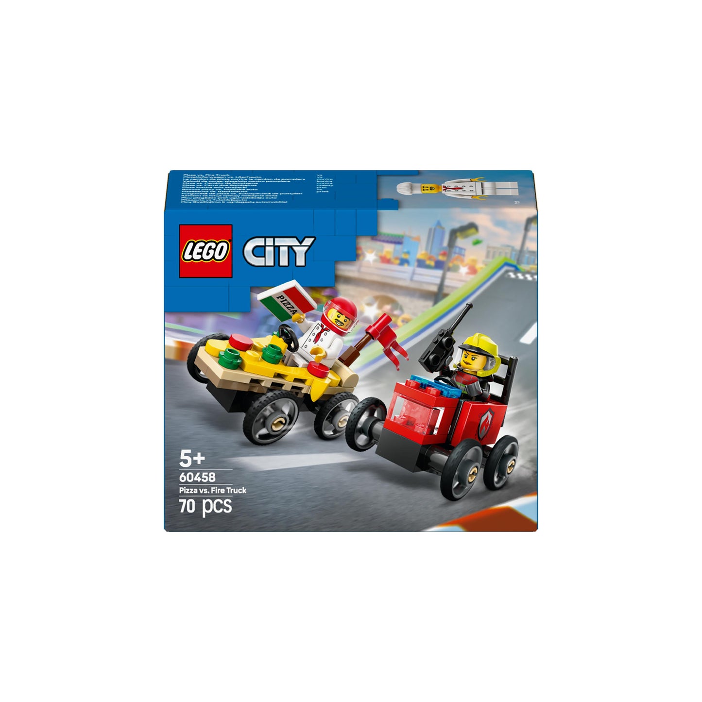 LEGO Pizza vs. Fire Truck Race Car Pack — Set 60458