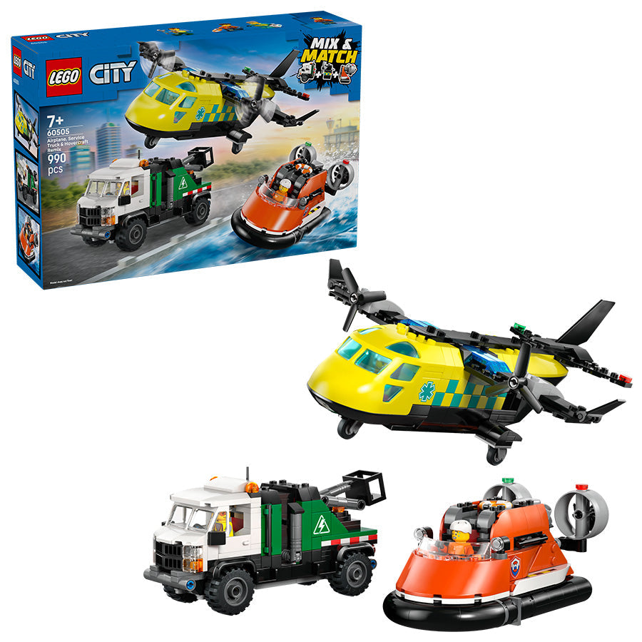 LEGO® City Airplane, Service Truck & Hovercraft Remix 60505