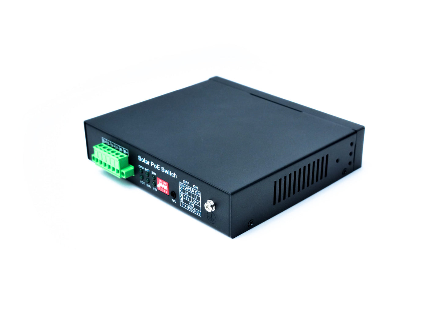 5 Port Gigabit MPPT Solar POE switch (Selectable IEEE802.3af/at/POE++) + 1 SFP port.