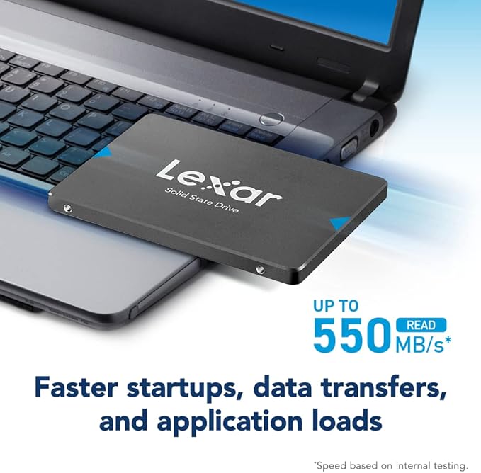 Lexar 480GB NQ100 SSD 2.5 Inch SATA III Internal Solid State Drive, Up to 550MB/s Read