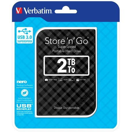 VERBATIM 2.5” 1TB Store ‘n’ Go Portable Hard Drive USB-BLK