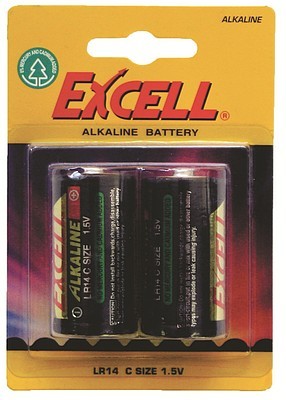 Excell C Cell Alkaline Battery LR14 - 2 Pack