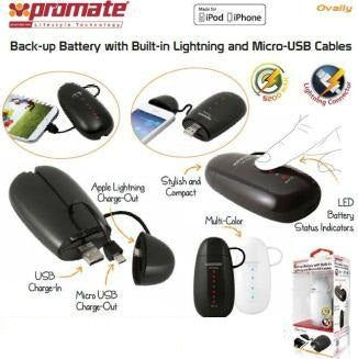 Promate Ovally.Brown 5200Mah Portable Back-Up
