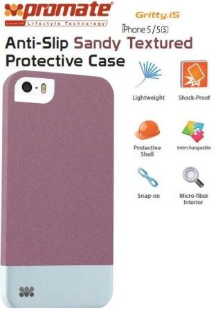 Promate Maroon Gritty Iphone 5 Anti-Slip Protective Case