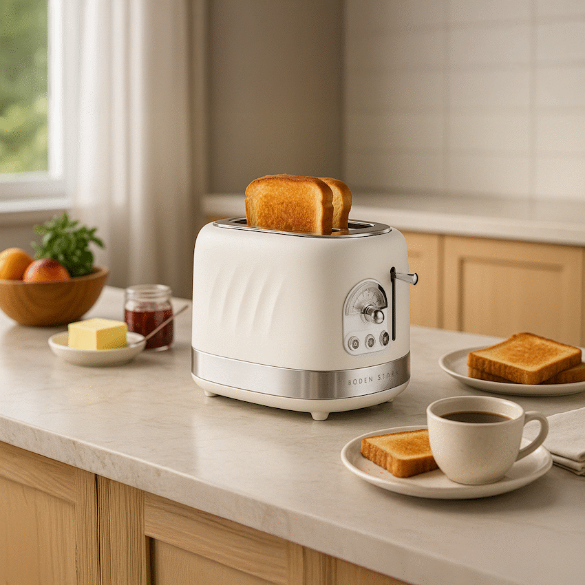 Boden Stark 2-Slice Stainless Steel Toaster - White - Guards On Duty Shop & Security Guards