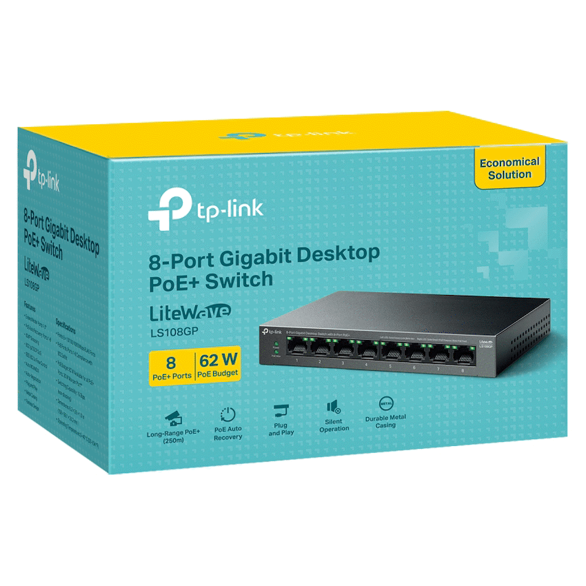 LS108GP 8-Port Gigabit Desktop Switch with 8-Port PoE+