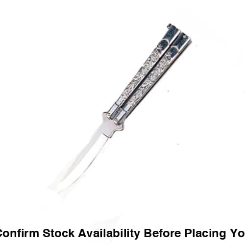 7022BUTTERFLY KNIFE SILVER HANDLE