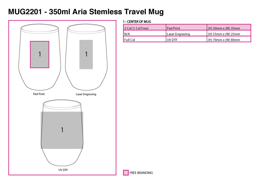 350ml Aria Stemless Travel Mug