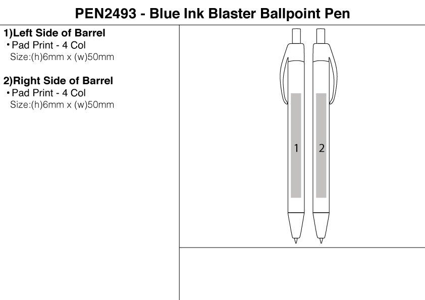 Blue Ink Blaster Ballpoint Pen