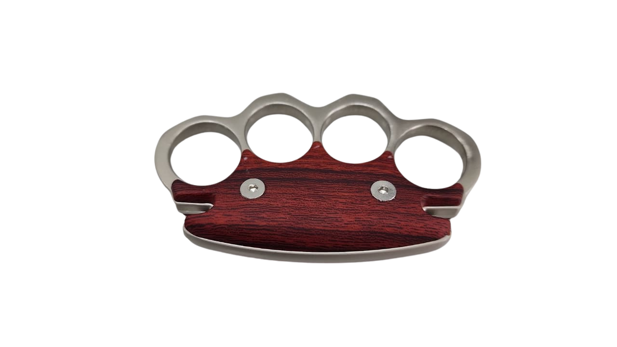 FAS7-1 Knuckle Duster Silver With Wooden Type Grip