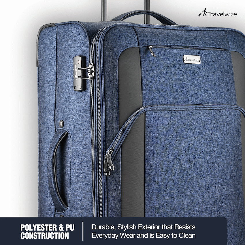 Travelwize Aurora 55cm 4-Wheel Spinner Trolley Case - Navy Melange