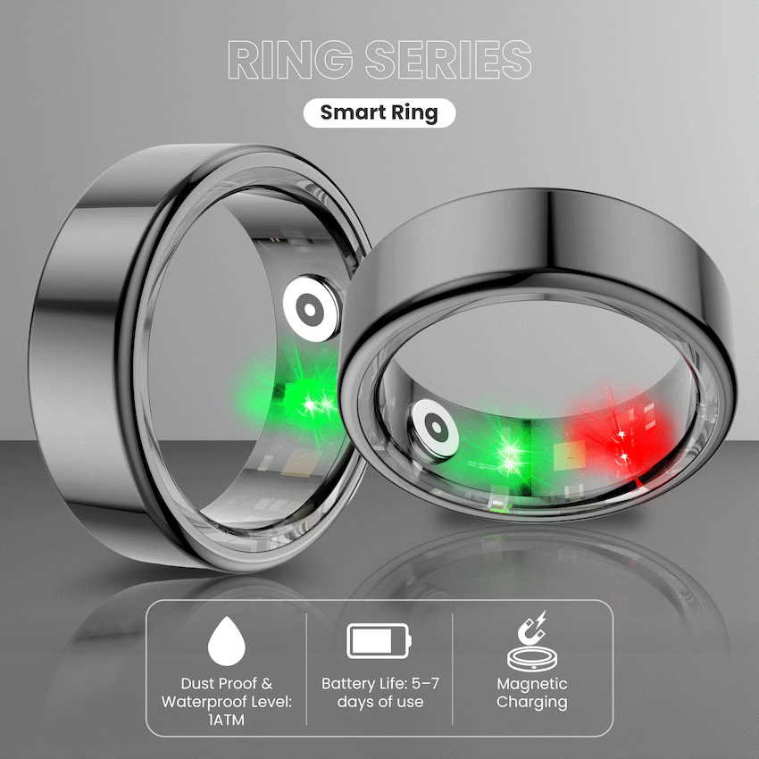 Volkano Ring Series Smart Ring with Charging Case - 20mm