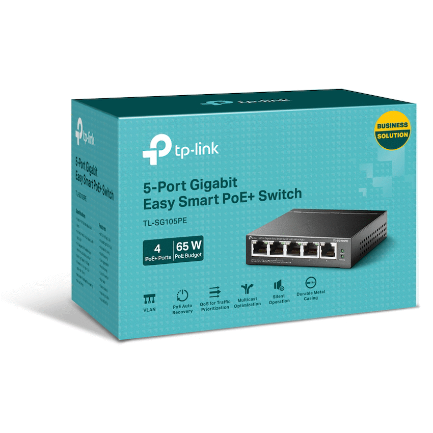 TL-SG105PE 5-Port Gigabit Easy Smart Switch with 4-Port PoE+