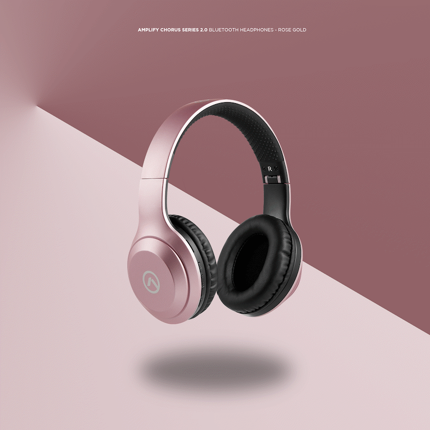 Amplify Chorus Series 2.0 Bluetooth Headphones - Rose Gold - Guards On Duty Shop & Security Guards