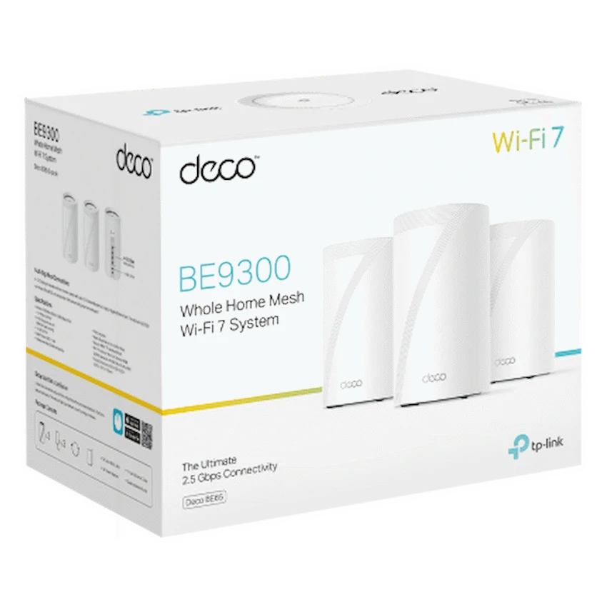 Deco BE65 (3-Pack) BE9300 Whole Home Mesh Wi-Fi 7 System