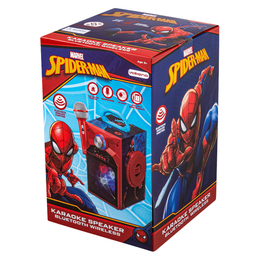 Marvel Spider-Man Galaxy LED Stars Karaoke Machine with Microphone