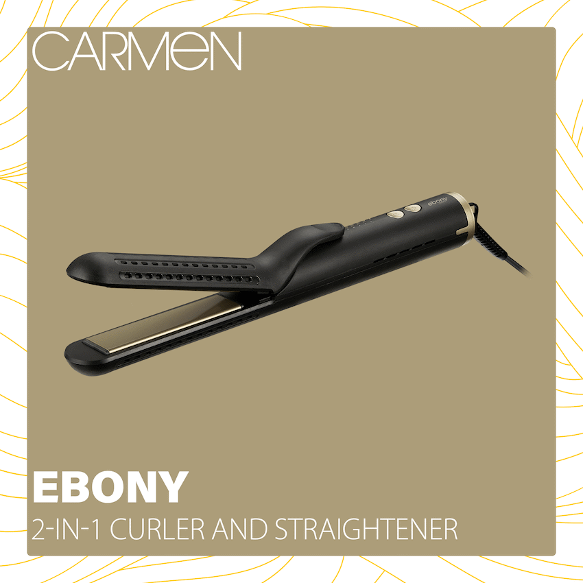 Carmen 2-in-1 Curler and Straightener - Ebony