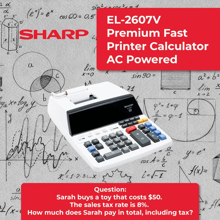 Sharp EL-2607V Premium Fast Printer Calculator AC Powered - Guards On Duty Shop & Security Guards
